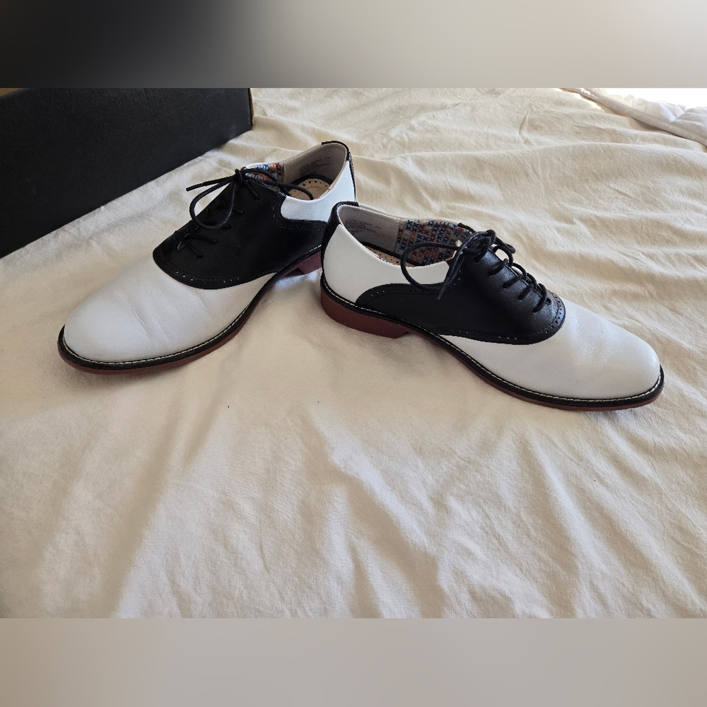 G.H. Bass & Co. Black and White Leather Shoes